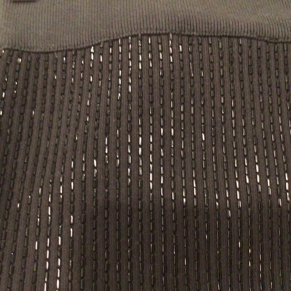 All Saints black straight skirt with hand embellished linear beads. Size 2. - Picture 6 of 6